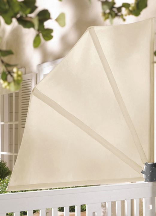 Sichtschutz & Sonnenschutz - Balkonfächer mit Bezug aus Polyester, in Farbe SAND Ansicht 1