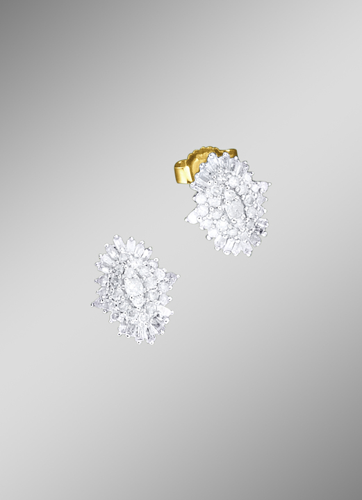 mit Diamanten - Exklusive Diamant-Ohrringe, in Farbe