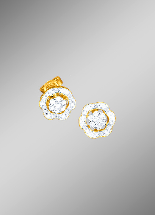Schmuck & Uhren - Ohrstecker mit Diamanten, in Farbe