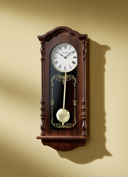 Uhren - Klassische Wanduhr mit Regulatorgehäuse, in Farbe NUSSBAUM