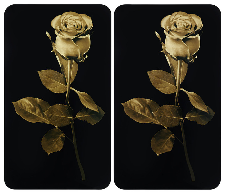 Haushaltshelfer - Herdabdeckplatten mit Goldene Rosen-Motiv, 2er-Set, in Farbe ROSEN GOLD