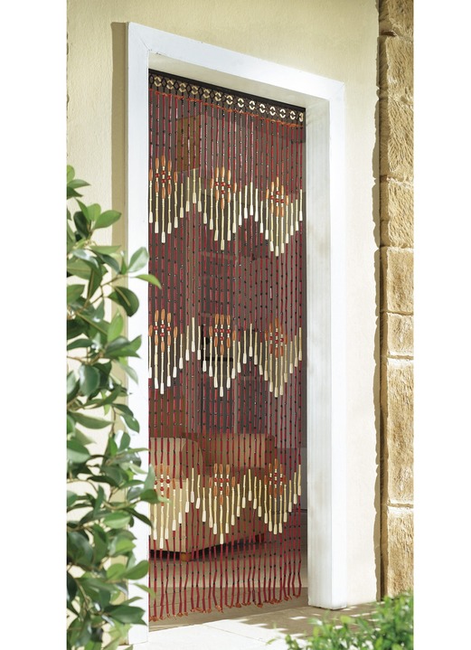 Sichtschutz & Sonnenschutz - Türvorhang aus echten Holzperlen, in Farbe BRAUN Ansicht 1