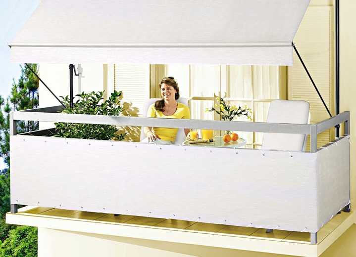 Sichtschutz & Sonnenschutz - Balkonbespannung Style, in Größe 075 (Höhe 75 cm) bis 090 (Höhe 90 cm), in Farbe BEIGE Ansicht 1