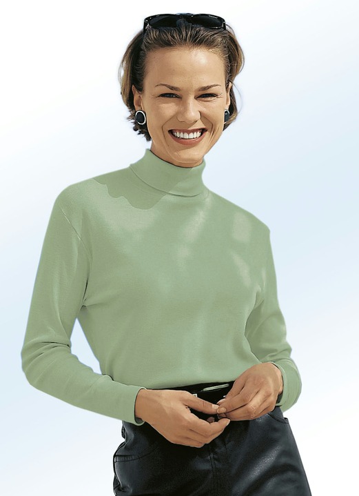 Shirts - Fabelhafter Rolli in 16 Farben, in Größe 034 bis 052, in Farbe AVOCADO Ansicht 1