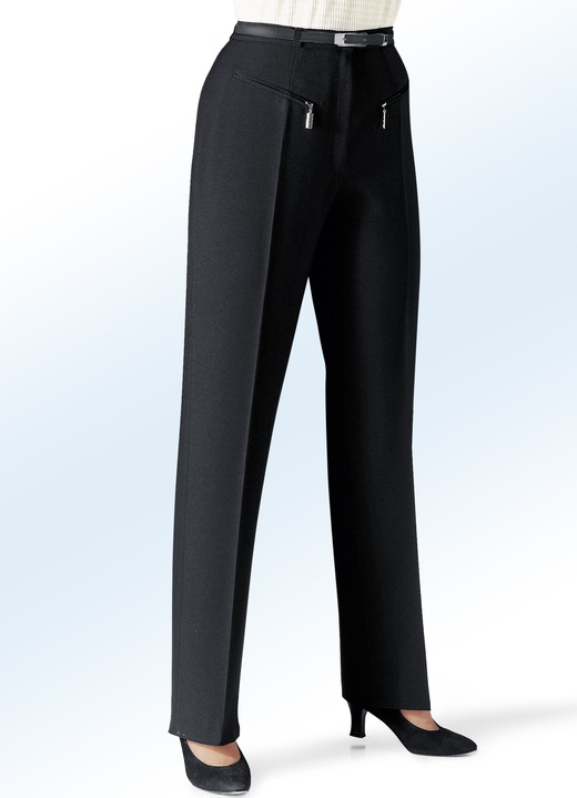 Hosen - Hose mit paspelierten Reißverschluss-Taschen, in Größe 018 bis 088, in Farbe SCHWARZ Ansicht 1