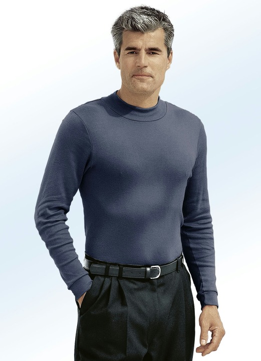 Hemden, Pullover & Shirts - Tragangenehmes Shirt in 9 Farben, in Größe 046 bis 062, in Farbe MARINE Ansicht 1