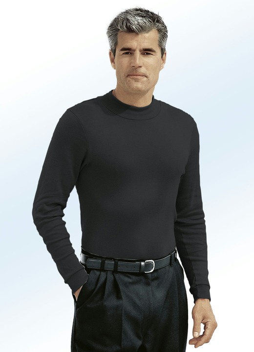 Hemden, Pullover & Shirts - Tragangenehmes Shirt in 9 Farben, in Größe 046 bis 062, in Farbe SCHWARZ Ansicht 1