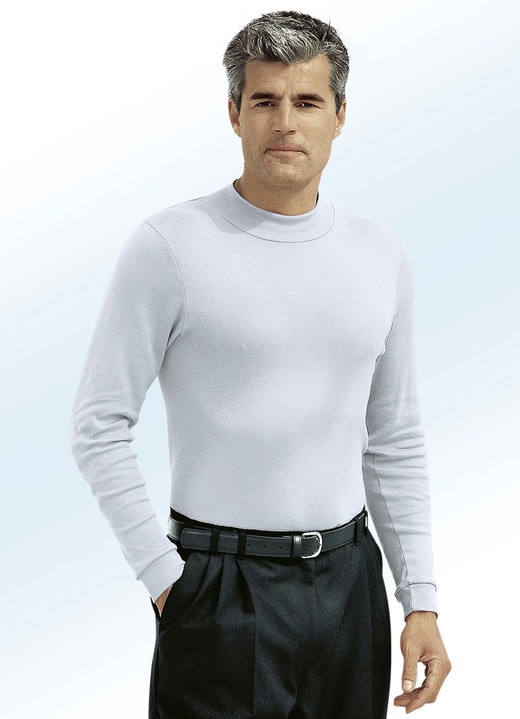 Hemden, Pullover & Shirts - Tragangenehmes Shirt in 10 Farben, in Größe 046 bis 062, in Farbe SILBERGRAU Ansicht 1