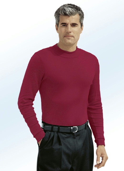 Hemden, Pullover & Shirts - Tragangenehmes Shirt in 9 Farben, in Größe 046 bis 062, in Farbe WEINROT Ansicht 1