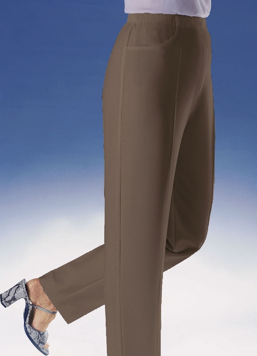 Hosen - Hose mit praktischen Seitentaschen in 6 Farben, in Größe 019 bis 054, in Farbe DUNKELBRAUN Ansicht 1