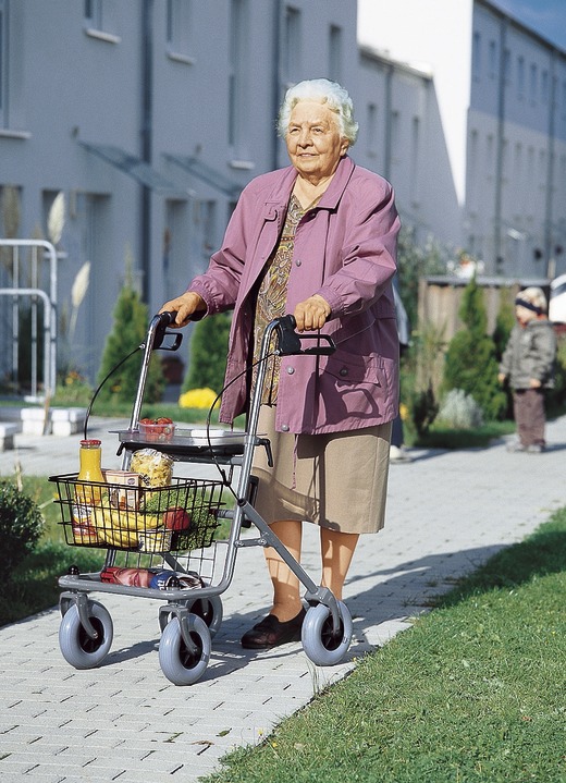 Rollatoren & Rollstühle - Zusammenklappbarer Rollator mit Feststellbremse, in Farbe SILBER Ansicht 1