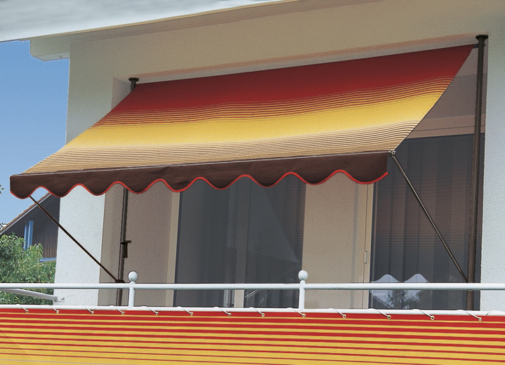Sichtschutz & Sonnenschutz - Klemm-Markise mit innenliegendem Kettenantrieb, in Größe 150 (Breite 150 cm) bis 400 (Breite 400 cm), in Farbe BRAUN-ORANGE Ansicht 1