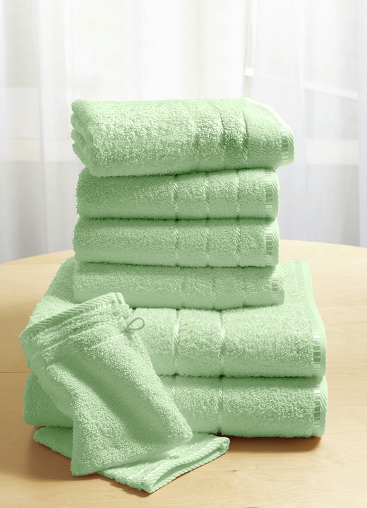 Handtücher - Weiche Walkfrottier-Handtücher aus dichtem Schingenflor, in Größe 200 (2 Handtücher, 50x90 cm) bis 210 (10-teiliges Sparset), in Farbe LIND Ansicht 1