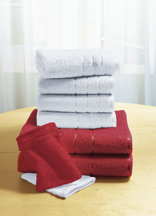 Handtücher - Weiche Walkfrottier-Handtücher aus dichtem Schingenflor, in Größe 200 (2 Handtücher, 50x90 cm) bis 210 (10-teiliges Sparset), in Farbe WEISS Ansicht 1