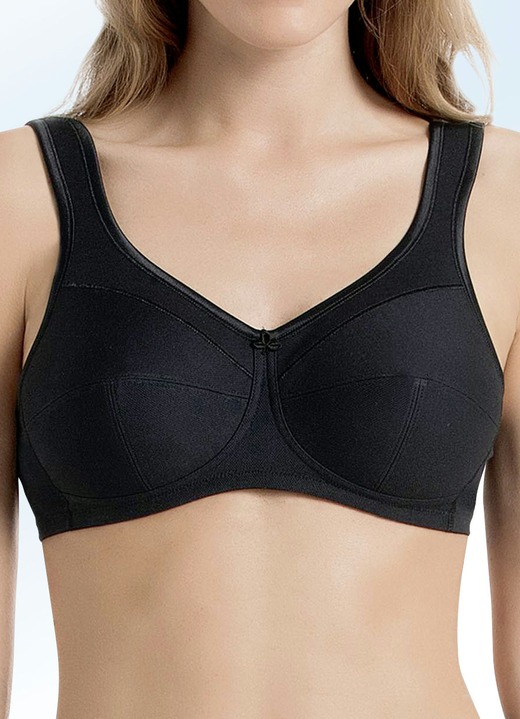 Soft-BH - Anita Entlastungs-BH mit Baumwoll-Pikee, in Größe 075 bis 120, in Cup E, in Farbe SCHWARZ Ansicht 1