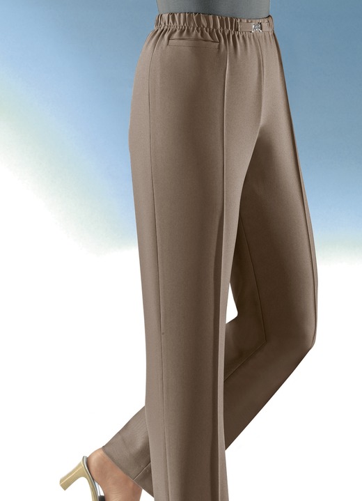 Hosen - Hose in Schlupfform in 8 Farben, in Größe 019 bis 054, in Farbe MITTELBRAUN Ansicht 1