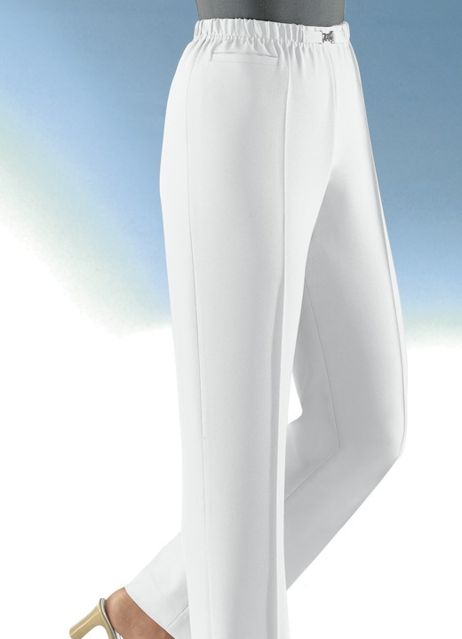Hosen - Hose in Schlupfform in 8 Farben, in Größe 019 bis 054, in Farbe WEISS Ansicht 1