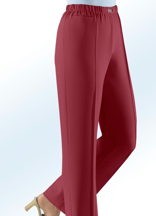 Hosen - Hose in Schlupfform in 8 Farben, in Größe 019 bis 054, in Farbe ZIEGELROT Ansicht 1