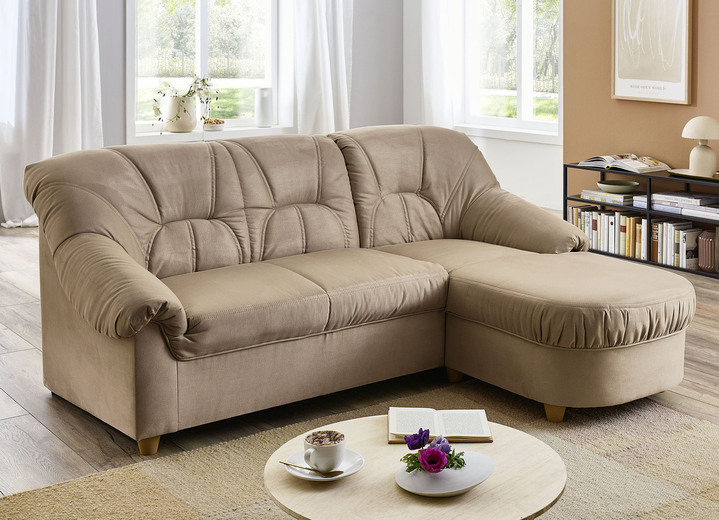 Polstermöbel - Polstermöbel in verschiedenen Bezugsvarianten, in Farbe BEIGE, in Ausführung Hocker Ansicht 1