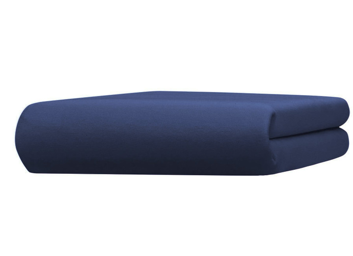 Spannbetttücher - Edel-Jersey-Spannbetttuch von Bellana, in Größe 133 (1x 90–100/190–200 cm) bis 138 (1x 180–200/ 200 cm), in Farbe MARINE, in Ausführung Edel-Jersey Exclusiv Ansicht 1