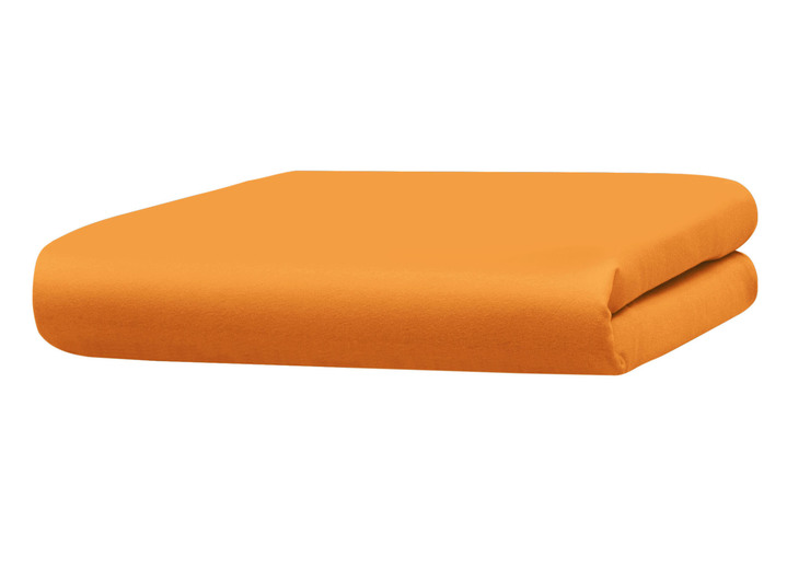 Spannbetttücher - Hochwertiges und flauschiges Spannbetttuch in 2 Qualitäten, in Größe 133 (1x 90–100/200 cm) bis 938 (1x 180–200/200 cm), in Farbe MANDARINE Ansicht 1