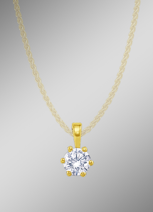 mit Diamanten - Massiver Brillant-Anhänger, in Farbe