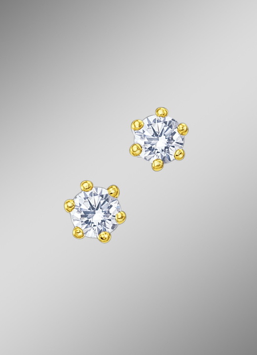 mit Diamanten - Massive Brillant-Ohrstecker, in Farbe