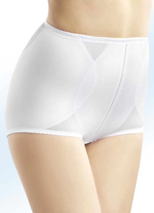 Unterwäsche - Susa Miederhose mit Verstärkung rundum, in Größe 065 bis 110, in Farbe WEISS Ansicht 1