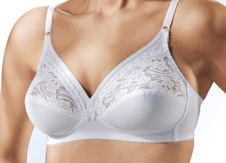 BHs - Triumph Zweierpack BH mit Baumwollspitze, in Größe 075 bis 100, in Cup B, in Farbe 1X HAUT, 1X WEISS Ansicht 1