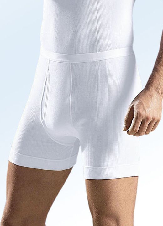 Unterwäsche - Schiesser Unterhose aus Doppelripp mit Eingriff, weiß, in Größe 005 bis 009, in Farbe WEISS Ansicht 1