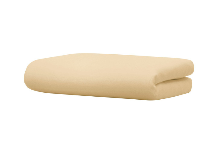 Spannbetttücher - Biber-Betttuch aus Baumwolle, in Größe 031 (2 Betttücher, 150/250 cm) bis 032 (1 Betttuch, 220/270 cm), in Farbe KARAMELL Ansicht 1