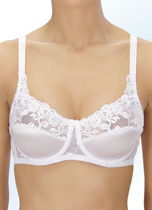 BHs - Naturana Zweierpack Bügel-BH mit Tüllstickerei im Vorderteil, in Größe 075 bis 105, in Cup B, in Farbe 2X WEIß Ansicht 1