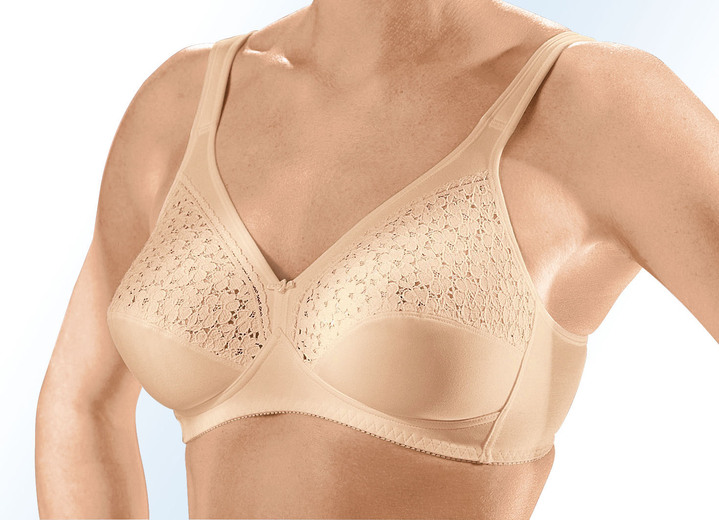Soft-BH - Speidel Zweierpack BH mit Spitzeneinsätzen in den Obercups, in Größe 080 bis 110, in Cup C, in Farbe 2X PUDER Ansicht 1