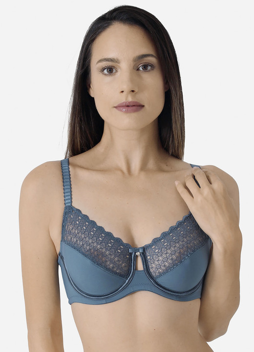 BHs - Sassa Zweierpack Bügel-BH, in Größe 075 bis 100, in Cup B, in Farbe 1X INDIGO, 1X WEISS Ansicht 1