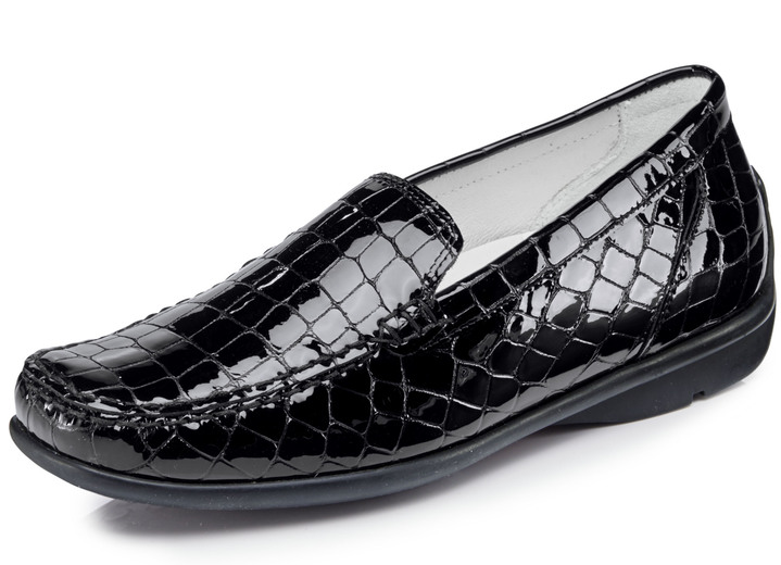 Komfortschuhe - Waldläufer, stilvolle Damen-Slipper, Weite H, mit herausnehmbarem Fußbett, in Größe 4 1/2 bis 9, in Farbe SCHWARZ Ansicht 1