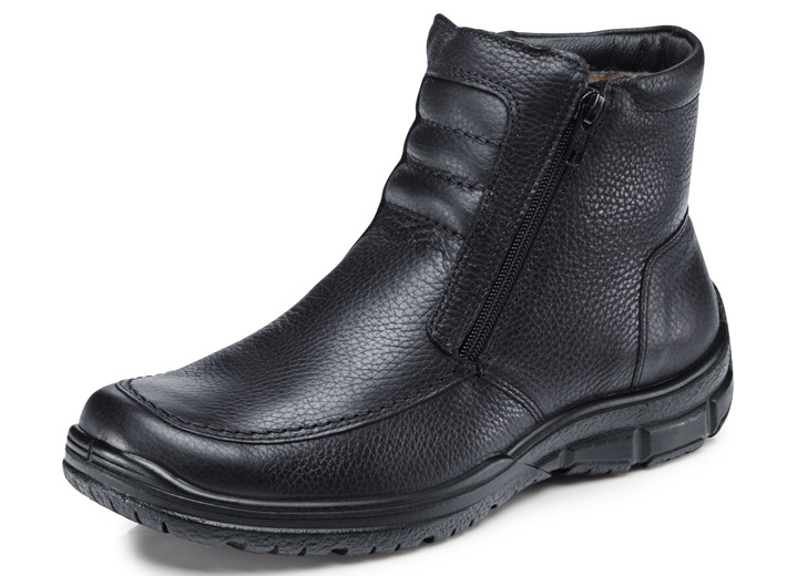 Stiefeletten - Stiefelette mit echtem Lammfellfutter , in Größe 040 bis 047, in Farbe SCHWARZ Ansicht 1