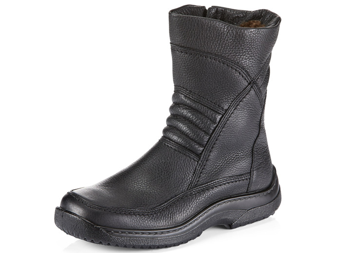 Stiefeletten - Stiefel mit Lammfellfutter, in Größe 040 bis 047, in Farbe SCHWARZ Ansicht 1