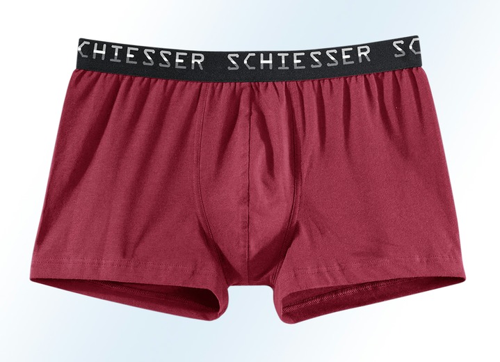 Unterwäsche - Schiesser Dreierpack Pants mit Elastikbund, in Größe 004 bis 009, in Farbe 1X SCHWARZ, 1X MARINE, 1X ROT Ansicht 1