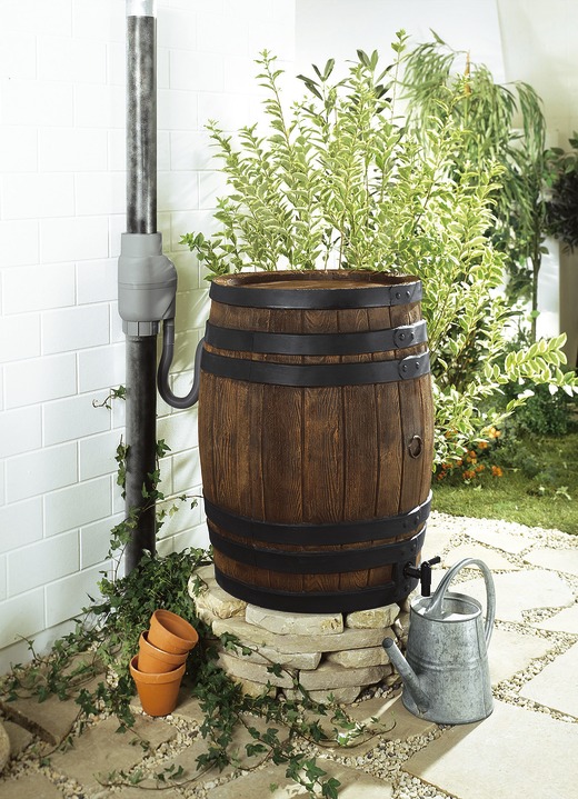 Gartenpflege - Robustes, bruch- und schlagfestes Regenfass, in Farbe BRAUN, in Ausführung 50 Liter