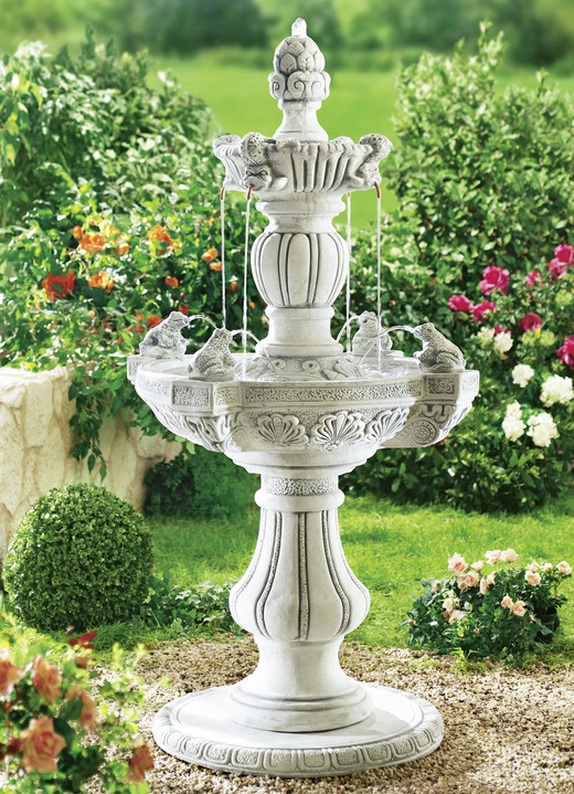 Gartendekoration - Außenbrunnen aus echtem Steinguss, in Farbe STEINGRAU Ansicht 1