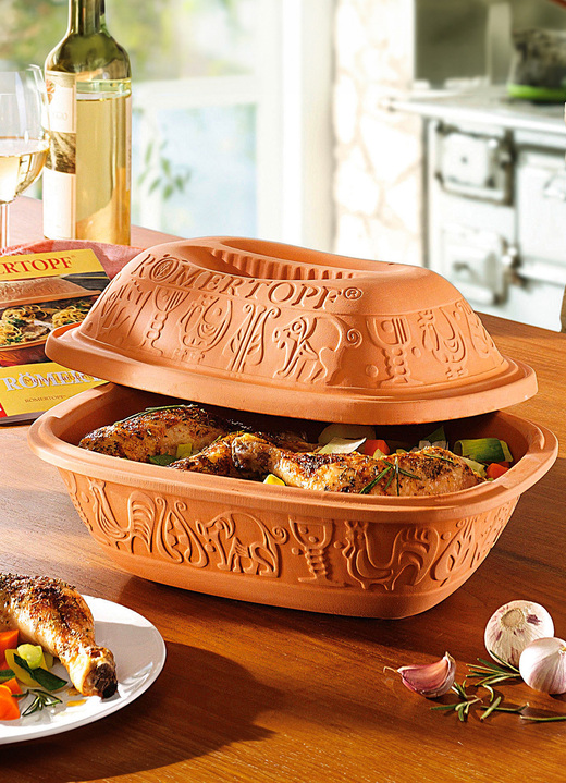 Töpfe, Pfannen & Bräter - Römertopf mit Kochbuch, in Farbe TERRACOTTA, in Ausführung Bräter für 2 Personen Ansicht 1