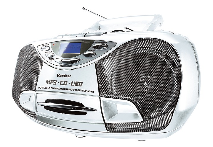 Modern - Karcher CD-/MP3-Boombox, in Farbe WEISS Ansicht 1