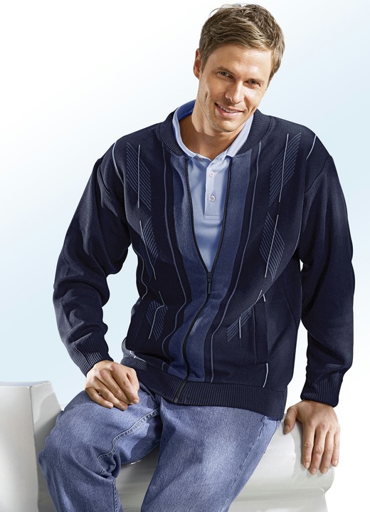 Hemden, Pullover & Shirts - Jacke mit seitlichen Schubtaschen, in Größe 046 bis 062, in Farbe MARINE Ansicht 1