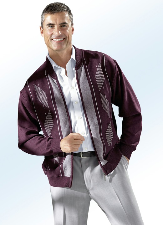 Hemden, Pullover & Shirts - Jacke mit seitlichen Schubtaschen, in Größe 046 bis 062, in Farbe BORDEAUX Ansicht 1
