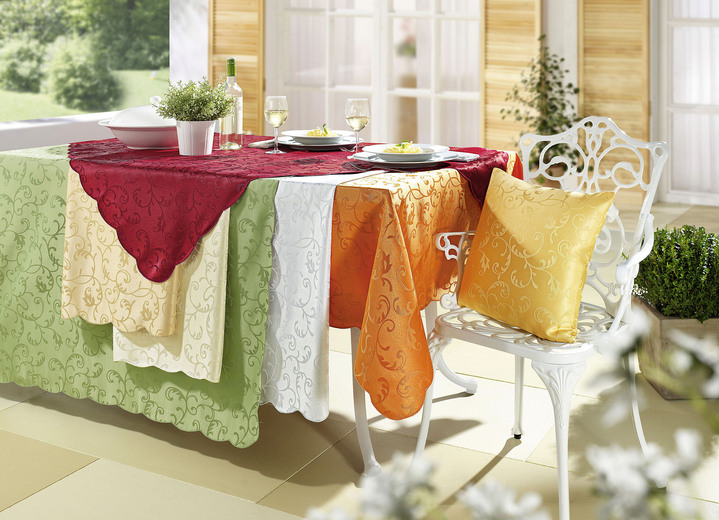 Tischdecken - Pflegeleichte Tischdekoration für drinnen und draußen, in Größe 130 (Tischdecke, 130/160 cm) bis 404 (2er-Set Kissenbezüge, 40/40 cm), in Farbe ROT
