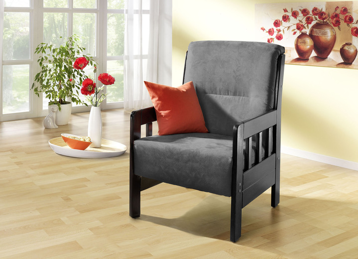 Polstermöbel - Sessel aus massiver Kiefer, in Farbe ANTHRAZIT, in Ausführung Sessel Ansicht 1