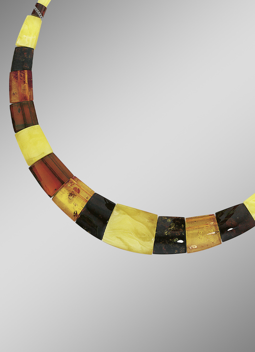Damen-Modeschmuck - Halskette mit echt Bernstein im Verlauf, in Farbe  Ansicht 1