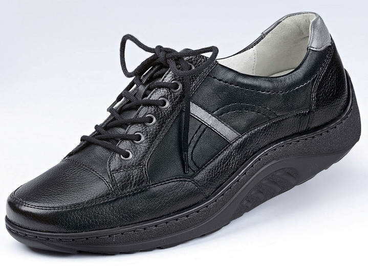 Komfortschuhe - Waldläufer, bequeme Damen-Schnürschuhe, Weite H, Sohle mit Abrollfunktion, in Größe 4 bis 8 1/2, in Farbe SCHWARZ Ansicht 1