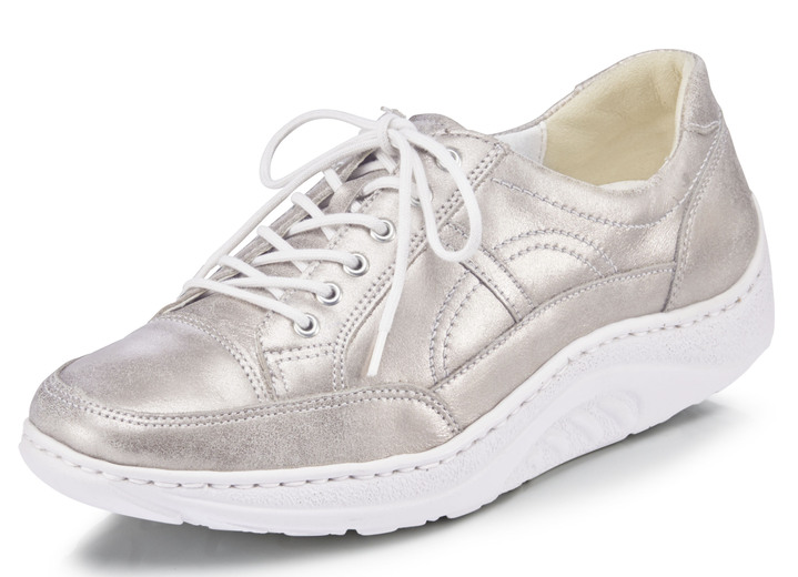 Komfortschuhe - Waldläufer, bequeme Damen-Schnürschuhe, Weite H, Sohle mit Abrollfunktion, in Größe 4 bis 8 1/2, in Farbe CHAMPAGNER Ansicht 1