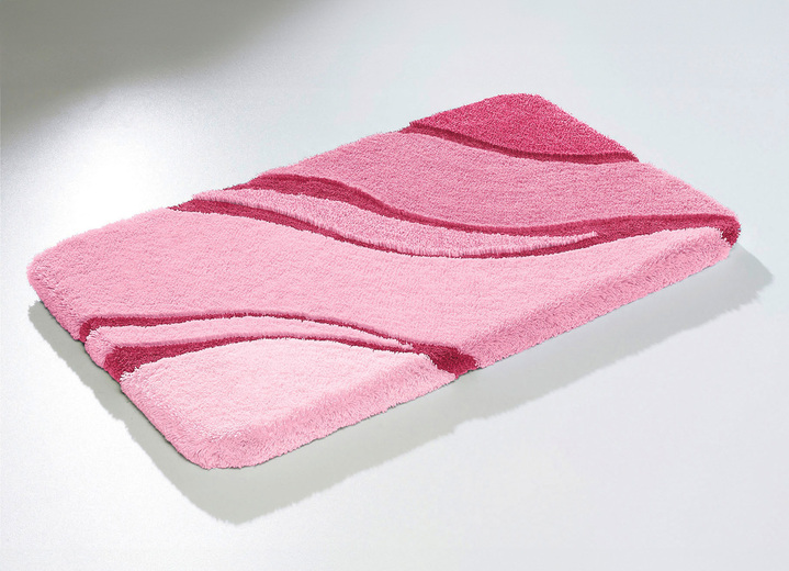 Badgarnituren - Moderne Badgarnitur von Kleine Wolke, in Größe 100 (Vorleger halbrund, 50/ 80 cm bis 112 (WC-Deckelbezug mit Kordel, 47/ 50 cm)), in Farbe ROSA Ansicht 1